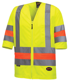 Chemise &agrave; manches courtes pour signaleur routier &ndash; Conforme &agrave; la norme P4.34.1 MTQ &ndash; Jaune/vert haute visibilit&eacute; &ndash; Taille homme G photo du produit