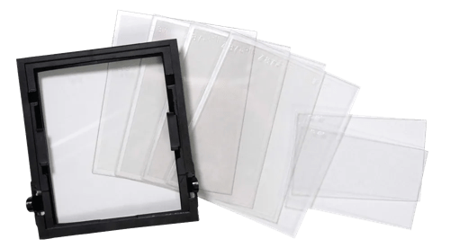 Safety Plate Set - Polycarbonate - 5.25" x 4.5" with Replacement Retainer product photo