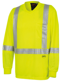 Chemise de Protection UV 50+ &agrave; Manches Longues avec Poche de Poitrine - CoolPass&reg;, Ultra-Frais, Ultra-Respirant - Jaune Haute Visibilit&eacute; - G photo du produit