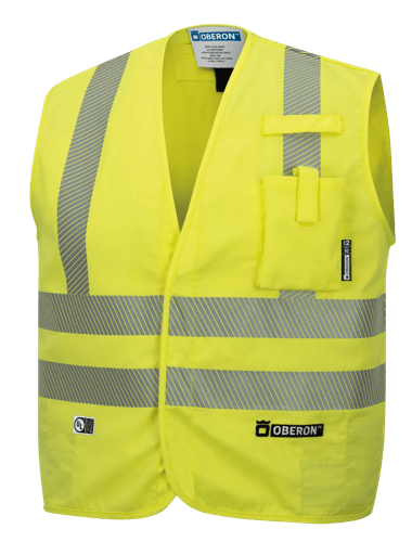 Hi-Vis FR/ARC-Rated 7.5 oz 88/12 Safety Vest - Snap Closure - Hi