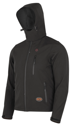 Heated Softshell Jacket - Polyester Lined - Water-Resistant - Black - 2XL product photo