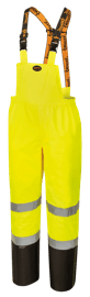 Hi-Vis 300D Trilobal Ripstop Polyester Safety Bib Pants - PU Coated - Waterproof- Hi-Vis Yellow/Green - L product photo