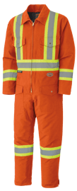 Combinaison de s&eacute;curit&eacute; en canevas de coton matelass&eacute; &ndash; fermeture &agrave; glissiere &ndash; orange &ndash; homme G photo du produit