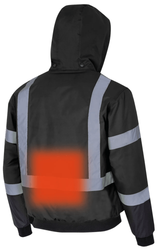 Hi-Vis Heated Nano Bomber Jacket - 100% Waterproof - Black - M product photo