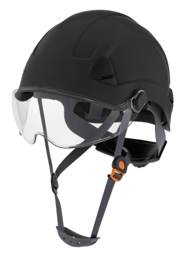 CH-350 Industrial Climbing Hard Hat w/Flip-Up Wraparound Visor - Non-Vented - Black product photo