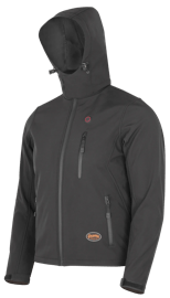 Manteau chauffant en coquille souple &ndash; noir &ndash; homme 4TG photo du produit