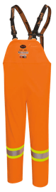 Salopette de pluie haute visibilit&eacute; ignifuge/anti-arc &eacute;l&eacute;ctrique imperm&eacute;able en poly/coton &ndash; Orange haute visibilit&eacute; &ndash; TP photo du produit