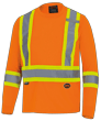 Bird's-Eye Long-Sleeved Safety Shirt &ndash; Hi-Vis Orange &ndash; Men's L product photo