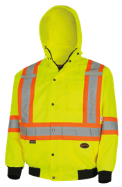 Blouson aviateur de s&eacute;curit&eacute; 7-en-1 imperm&eacute;able &ndash; Capuche amovible &ndash; Jaune/vert haute visibilit&eacute; &ndash; Taille homme 2TG photo du produit