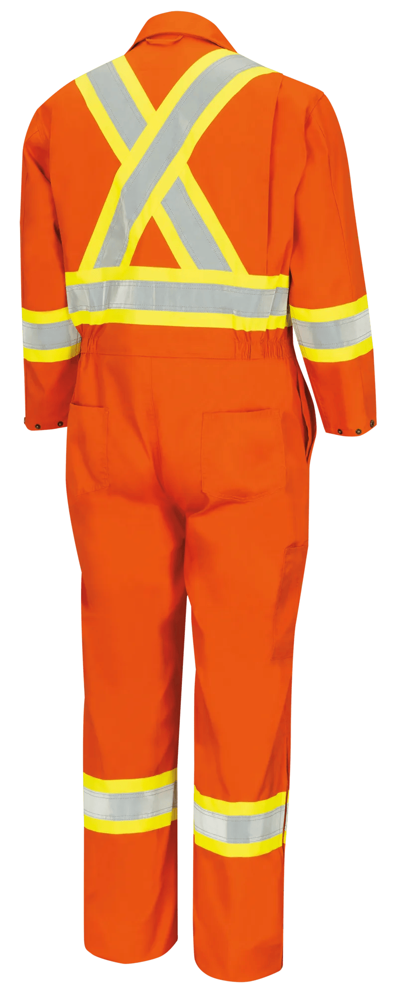 Hi-Vis Poly/Cotton Safety Coveralls - Industrial Wash - Zipper