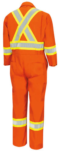 Hi-Vis Poly/Cotton Safety Coveralls - Industrial Wash - Zipper