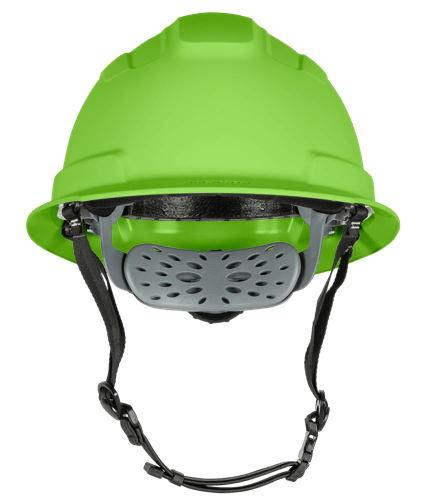 BLOCKHEAD2 Type 2 Full Brim Safety Helmet &ndash; Non-Vented &ndash; HV Green product photo