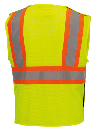 Hi-Vis Self-Extinguishing FR Poly Mesh Safety Vest - 5-pt Tear-Away - Hi-Vis Yellow/Green - S/M product photo