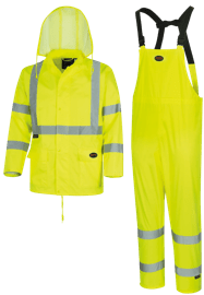 Hi-Vis 150D Oxford Poly/PU Waterproof Suit - Hi-Vis Yellow/Green - 4XL product photo