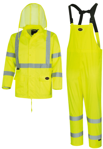 Hi-Vis 150D Oxford Poly/PU Waterproof Suit - Hi-Vis Yellow/Green - 4XL product photo