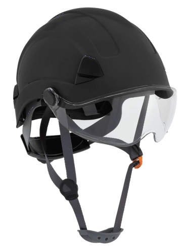 CH-350 Industrial Climbing Hard Hat w/Flip-Up Wraparound Visor - Non-Vented - Black product photo