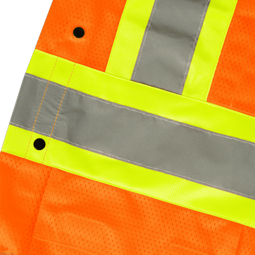 Hi-Vis Poly Mesh Safety Vest - Drop Shoulder - Snap Closure - Hi