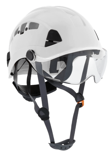 CH-450V Industrial Climbing Hard Hat w/Flip-Up Wraparound Visor - Vented - White product photo