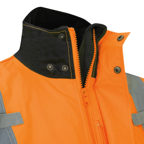 Hi-Vis 300D Ripstop PU-Coated Rain Jacket - 100% Waterproof - Hi-Vis Orange - XL product photo