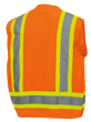 Hi-Vis 150D Poly Twill Surveyor's Safety Vest - Snap Closure - Hi-Vis Orange - XL product photo