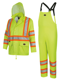 Waterproof Lightweight Safety Rain Suit - Yellow/Green - S product photo