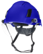 XS2-550V Series Type 2+ Vented Safety Helmet w/Flip-Up Visor - Blue product photo