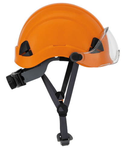 CH-350 Industrial Climbing Hard Hat w/Flip-Up Wraparound Visor - Non-Vented - Orange product photo