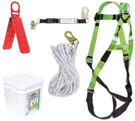 Contractor Roofer's Kit - Reusable Bracket - Integral ADP Rope Grab - 2' (0.6 m) SP Lanyard - 50' (15.2 m) photo du produit