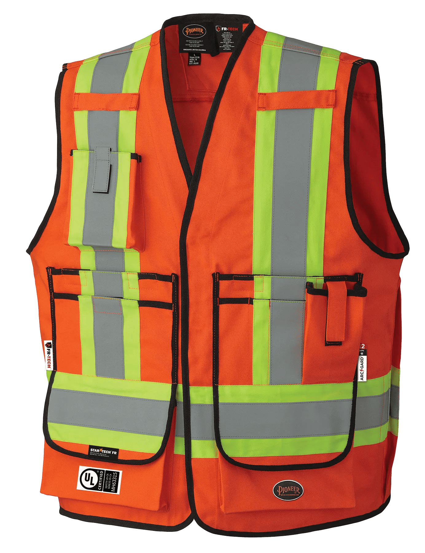 FR-Tech® 88/12 7 oz FR/ARC–Rated Surveyor's Safety Vest – Hi-Vis
