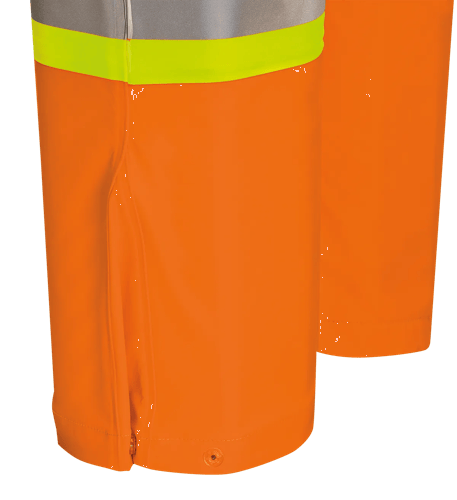 Salopette de pluie haute visibilit&eacute; ignifuge/anti-arc &eacute;l&eacute;ctrique imperm&eacute;able en poly/coton &ndash; Orange haute visibilit&eacute; &ndash; TP photo du produit