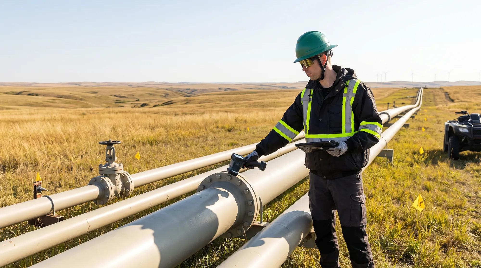 Oil and gas worker on site