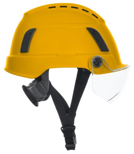 XS2-500 Series Type 2+ Vented Safety Helmet w/Flip-Up Visor - Yellow product photo