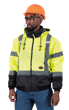 Hi-Vis 2-in-1 Bomber Jacket -  100% Waterproof - Removable Fleece Liner - Hi-Vis Yellow/Green - 3XL product photo