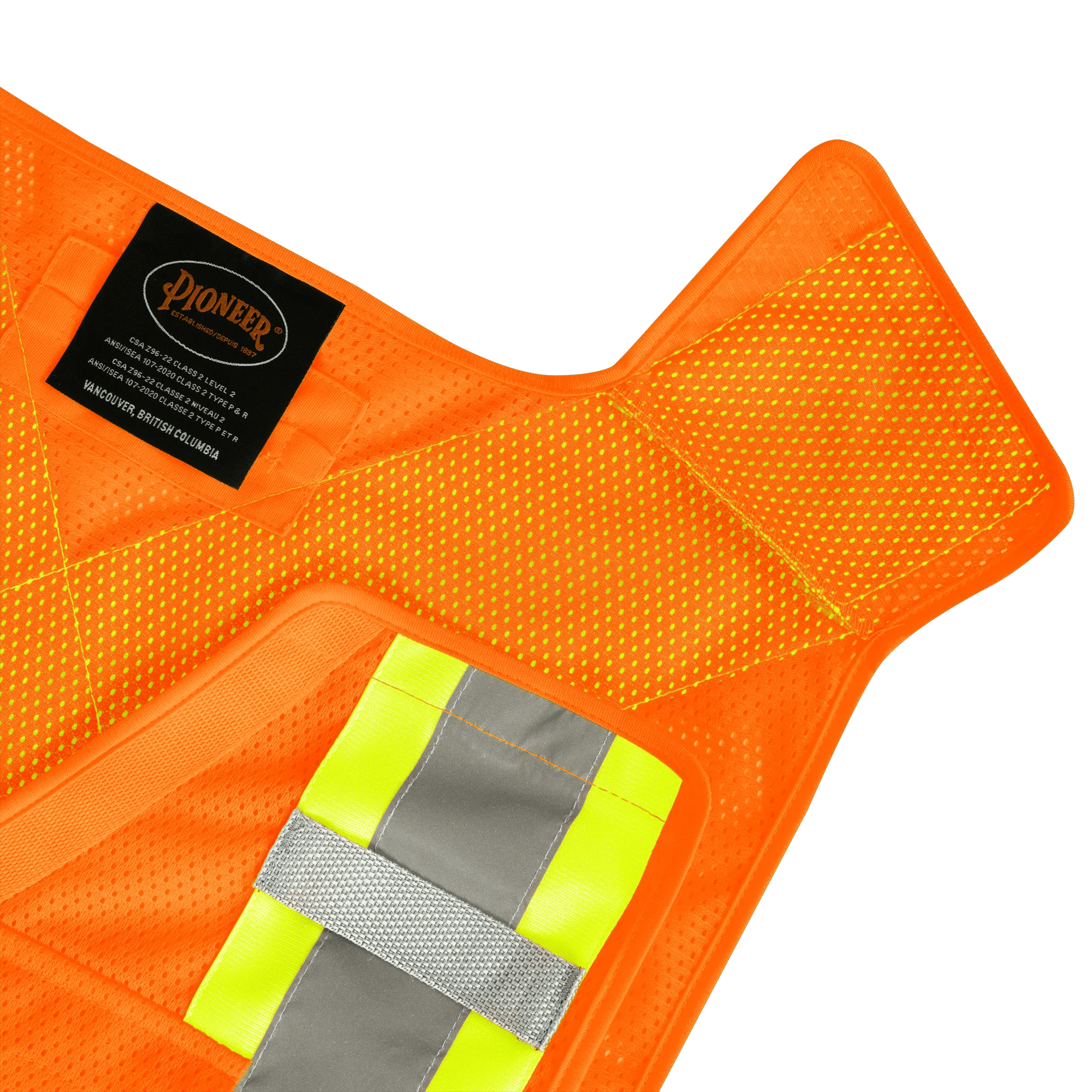 Hi-Vis Poly Mesh Safety Vest - Drop Shoulder - Snap Closure - Hi