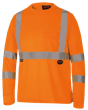 Hi-Vis Bird's-Eye Long-Sleeved Safety Shirt - Hi-Vis Orange - 4XL product photo