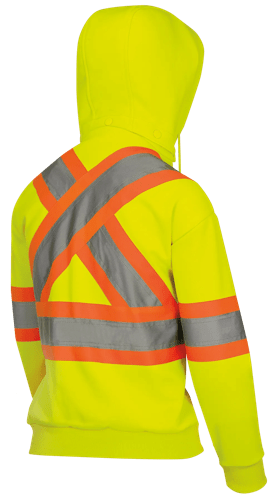 Women's Fleece Safety Hoodie &ndash; Zipper Closure &ndash; Hi-Vis Yellow &ndash; Women's Size Large product photo