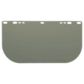 Polycarbonate Face Shield Window &ndash; Shape E &ndash; Unbound &ndash; Dark Green product photo