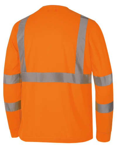 Hi-Vis Bird's-Eye Long-Sleeved Safety Shirt - Hi-Vis Orange - 4XL product photo