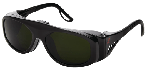 X35 Safety Glasses - Black Frame - Clear Lens - Shade 5 Flip product photo