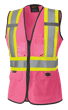 Women's Hi-Vis Tricot Poly Interlock Safety Vest - Zipper Closure - Pink - L product photo