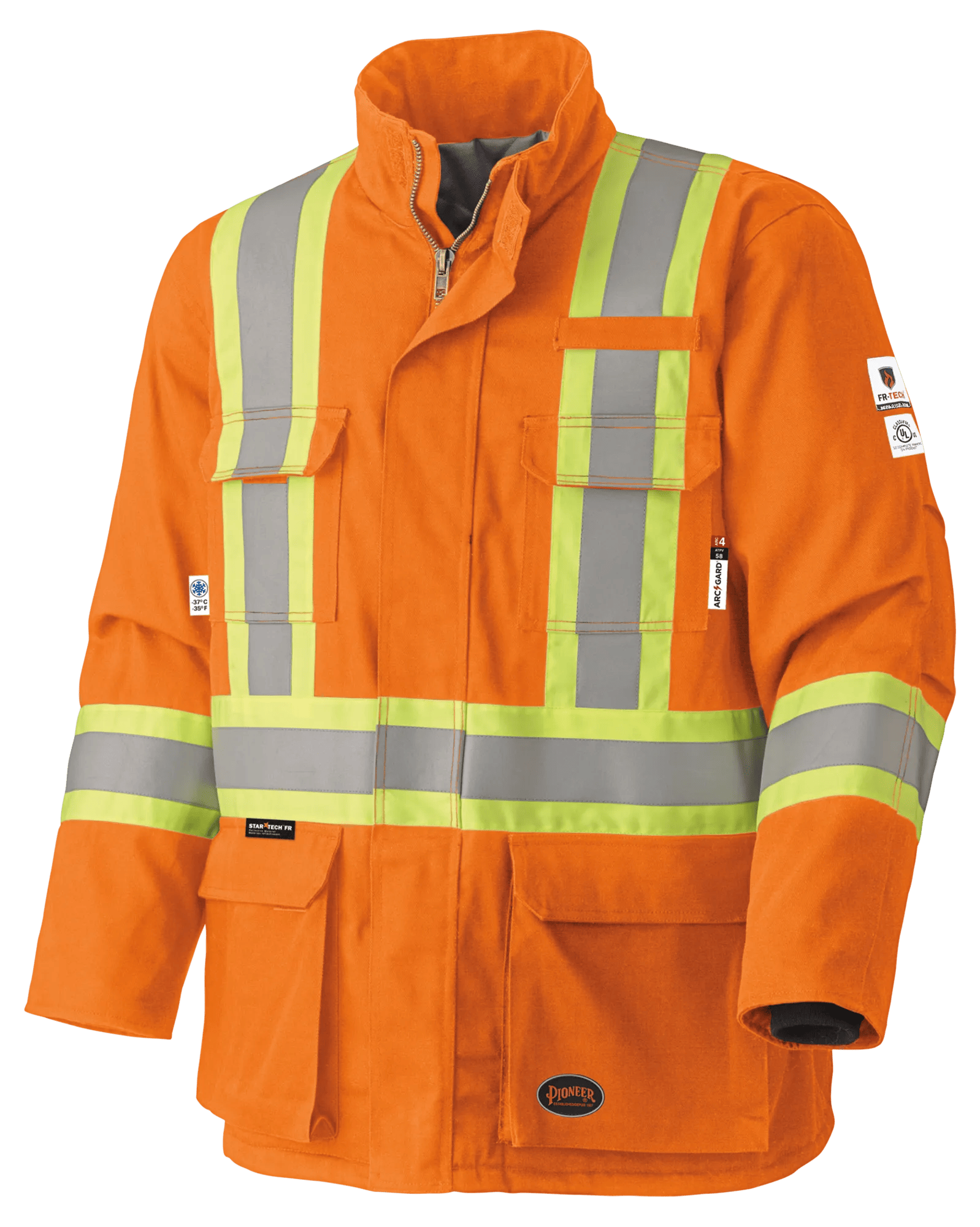 FR-Tech® FR/Arc-Rated Quilted Safety Parka – Hi-Vis Orange – S