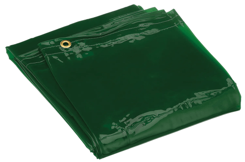 Transparent Welding Curtain - 14 mm - Green - 6' x 4' product photo