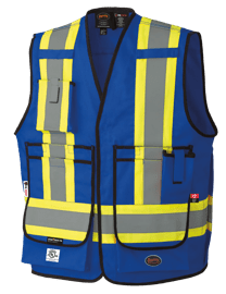 FR-Tech® Hi-Vis 88/12 7 oz FR/ARC-Rated Surveyor's Safety Vest - Snap Closure - Royal Blue - 2XL product photo