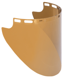 Face Shield Window - Polycarbonate - High Heat Gold Coated - Shape H Molded - 10" x 20"x 0.075" product photo