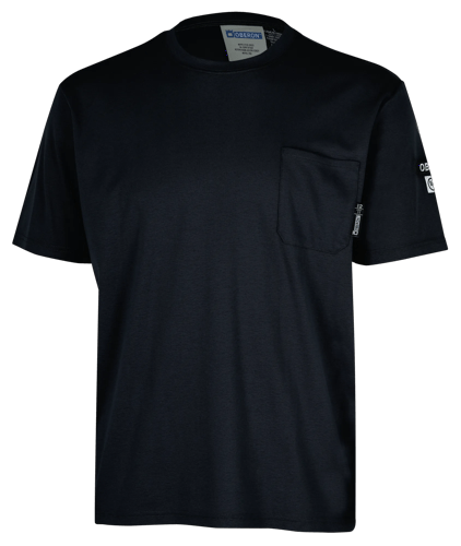 100% FR/Arc-Rated 7 oz Cotton Interlock Short-Sleeved Safety Shirt - Navy - XL product photo