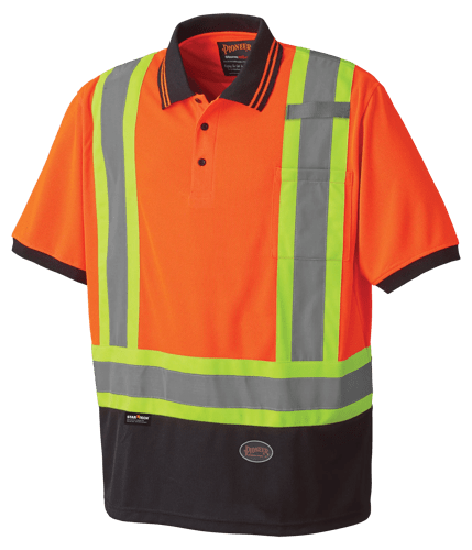 Hi-Vis Bird's-Eye Safety Polo Shirt - Hi-Vis Orange - XL product photo