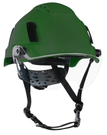 XS2-500 Type 2 Safety Helmet – Flip–Up Visor – Vented – Green