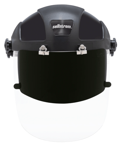DP4 Series Premium Single Crown Face Shield &ndash; Universal Adapters &ndash; Shade 8 IR Flip-Up Visor product photo
