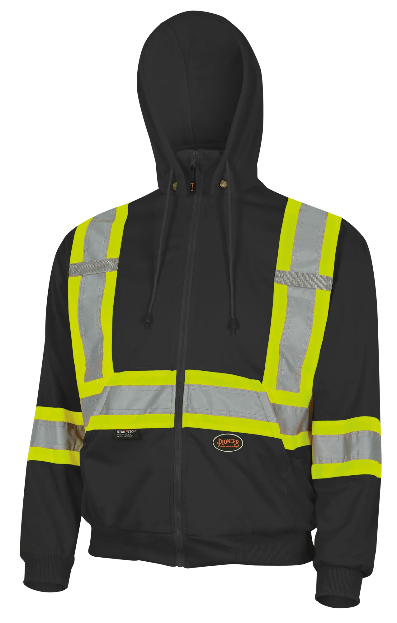 Hi-Vis Microfleece Zip Hoodie - Black - M | V1060570-M | Hoodies