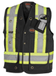 CSA 100% Cotton Duck Surveyor's Safety Vest -  Snap Closure - Black - L product photo